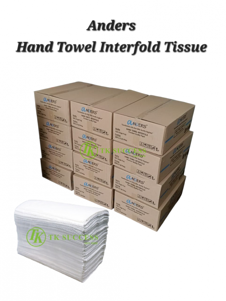 Anders Hand Towel Interfold Tissue 200 Virgin Pulp (Full Wrap Packing)